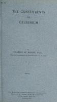 view The constituents of gelsemium / by Charles W. Moore.