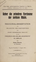 view Ueber die primären Carcinome der serösen Häute ... / von Hana Braude.