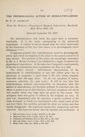 view The physiological action of indolethylamine / by P.P. Laidlaw.