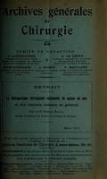 view La thérapeutique chirurgicale rationelle du cancer du sein et des cancers cutanés en général / par Pierre Nadal.