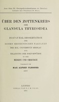 view Über den Zottenkrebs der Glandula thyreoidea ... / vorgelegt von Max Alfred Plessner.