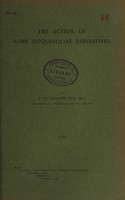 view The action of some isoquinoline derivatives / by P.P. Laidlaw.