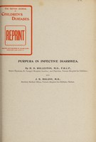 view Purpura in infective diarrhoea / by H.D. Rolleston and J.B. Molony.