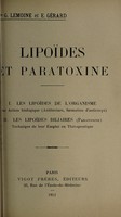 view Lipoïdes et paratoxine / G. Lemoine et E. Gérard.