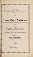 view Ueber Vulva-Carcinome ... / vorgelegt von Otto Schömann.