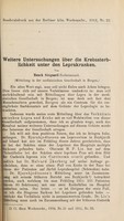 view Weitere Untersuchungen über die Krebssterblichkeit unter den Lepranken ... / von Munch Sóegaard.