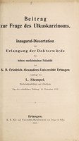 view Beitrag zur Frage des Ulkuskarzinoms ... / vorgelegt von L. Stempel.