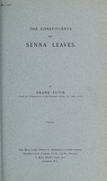 view The constituents of senna leaves / by Frank Tutin.