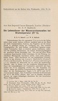 view Die Lebensdauer der Mäusecarcinomzellen bei Bruttemperatur (3tC̊) / von B.R.G. Russell und W.E. Bullock.