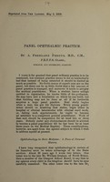 view Panel ophthalmic practice / by A. Freeland Fergus.