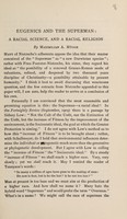 view Eugenics and the superman : a racial science, and a racial religion / by Maximilian A. Mügge.