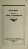 view Memorial service held in honor of Major General William Crawford Gorgas / by the Southern Society of Washington, D.C., Pan American building, January 16, 1921.