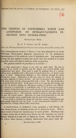 view The testing of diphtheria toxin and antitoxin by intracutaneous injection into guinea-pigs : preliminary note / by A.T. Glenny and K. Allen.