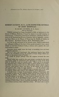 view Robert Jackson, M.D., late inspector-general of army hospitals / [Le Roy Crummer].