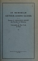 view In memoriam : Arthur Joseph Richer.