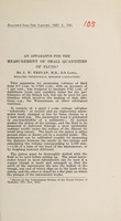 view An apparatus for the measurement of small quantities of fluid / by J.W. Trevan.