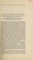 view On the etiology of rickets / by Edward Mellanby.