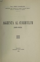 view Aggiunta al Curriculum (1915-1923) / [Oddo Casagrandi].