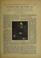 view Solidified wine 2,000 years old : glimpses of life in the ancient city of Pompeii. Dr. Louis Sambon on wines and foods: an interesting interview / by J.V. Morton.