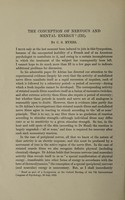 view The conception of nervous and mental energy (III) / by C.S. Myers.