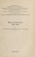 view Max Leidesdorf 1816-1889 / [Wagner Ritter von Jauregg].