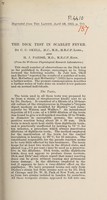 view The Dick test in scarlet fever / by C.C. Okell and H.J. Parish.