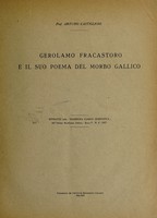 view Gerolamo Fracastoro e il suo oema del morbo gallico / [Arturo Castiglioni].