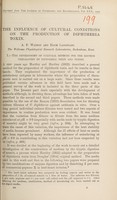 view The influence of cultural conditions on the production of diphtheria toxin / A.F. Watson and Elsie Langstaff.