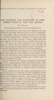 view The stability and solubility of diphtheria toxin in acid and alkili / Una Wallace.