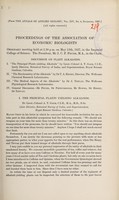 view Proceedings of the Association of Economic Biologists ordinary meeting held at 2.30 p.m. on May 13th, 1927, in the Imperial College of Science ... : discussion on plant alkaloids.