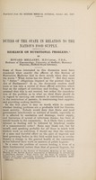 view Duties of the State in relation to the nation's food supply : research on nutritional problems / by Edward Mellanby.