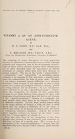 view Vitamin A as an anti-infective agent / by H.N. Green and E. Mellanby.