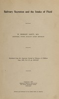 view Salivary secretion and the intake of fluid / W. Horsley Gaantt.