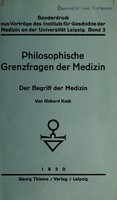 view Der Begriff der Medizin / von Richard Koch.