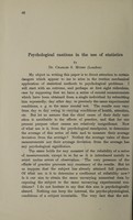 view Psychological cautions in the use of statistics / by Charles S. Myers.