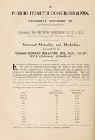 view Maternal mortality and morbidity : an address / by Edward Mellanby.