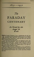 view The Faraday centenary : an errand boy who changed the world.