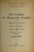 view Die Geschichte der Buergerschen Krankheit / David Osias Linder.