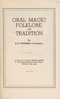 view Oral magic, folklore and tradition / by B.R. Townend.