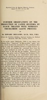 view Further observations on the production of canine hysteria by flour treated with nitrogen trichloride (agene process) / by Sir Edward Mellanby.