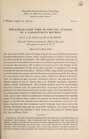 view The circulation time in the cat, studied by a conductivity method / by J.A.B. Gray and W.D.M. Paton.