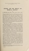 view Jenner and his impact on medical science : [lecture given at the bicentenary meeting held at the Royal College of Surgeons of England on May 17] / by Sir Edward Mellanby.