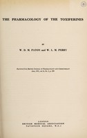 view The pharmacology of the toxiferines / by W.D.M. Paton and W.L.M. Perry.