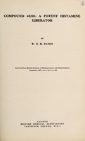 view Compound 48/80 : a potent hitamine liberator / by W.D.M. Paton.