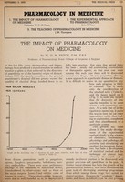 view Pharmacology in medicine. 1, The impact of pharmacology on medicine / by W.D.M. Paton.