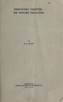 view Sir Edward Mellanby, G.B.E., K.C.B., M.D., F.R.C.P., F.R.S. (1884-1955) : the man, research worker, and statesman / by B.S. Platt.