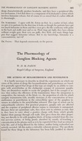 view The pharmacology of ganglion blocking agents / by W.D.M. Paton.