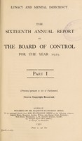 view Annual report of the Board of Control : 16th, 1929.