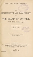 view Annual report of the Board of Control : 17th, 1930.