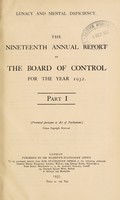 view Annual report of the Board of Control : 19th, 1932.